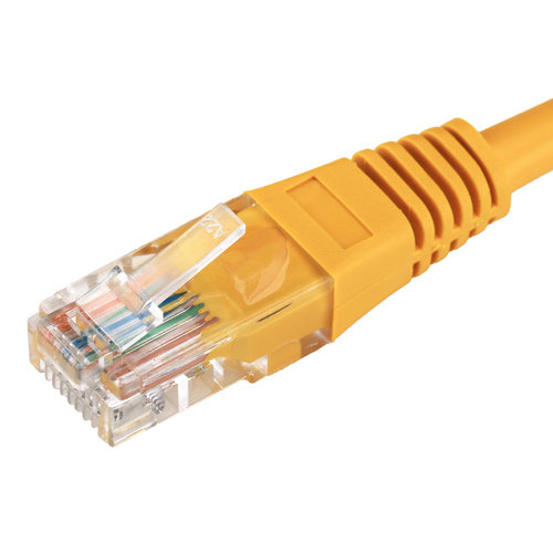 Cables UK Cat5e Patch Leads 24 AWG Flush Moulded LSZH Yellow 10m 